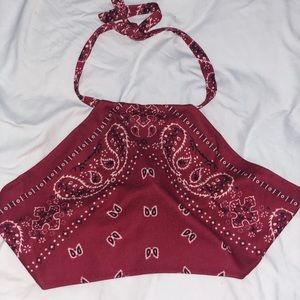 Red Bandeau Crop Top
